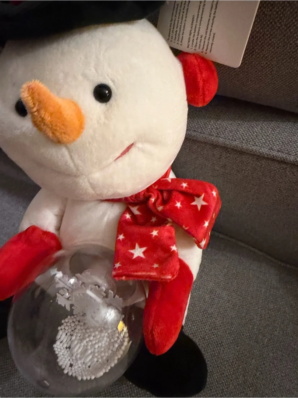 Cuddle Barn Animated Stormy Singing Frosty The Snowman Globe Plush toy 9.5 in